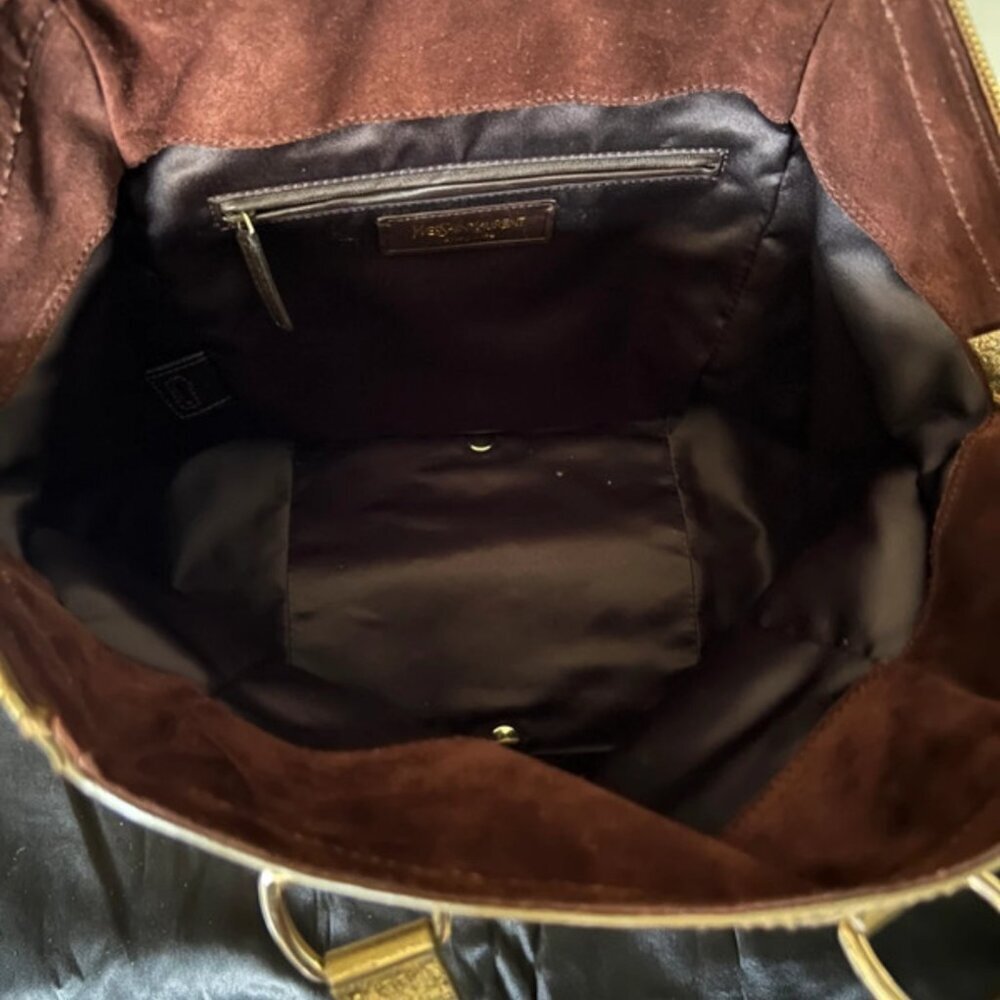 ✨ YSL Downtown Bag in Gold Goatskin Leather Excellent Condition + Dustbag & Auth - Picture 10 of 14